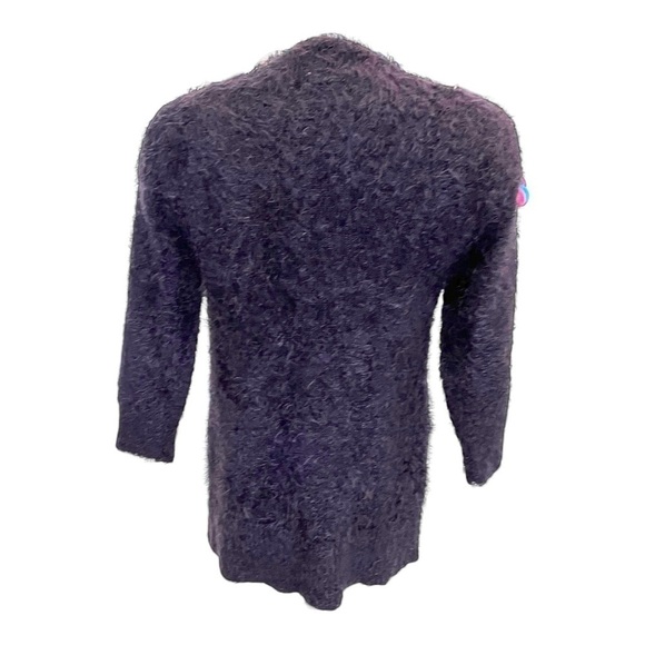 Zara Knitwear Fancy Collection Open Front Extra Soft Eyelash Black Cardigan - Picture 10 of 14